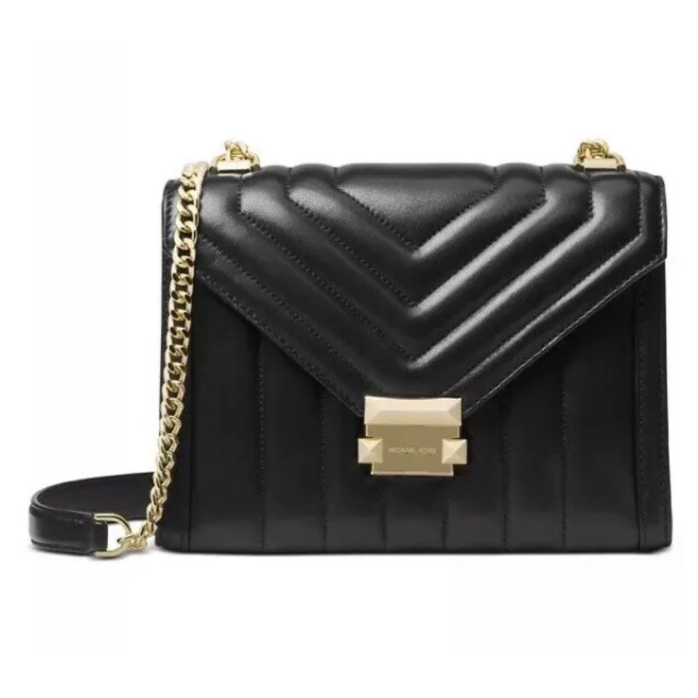 Michael Kors Whitney Quilted Black/Gold Shoulder Bag
